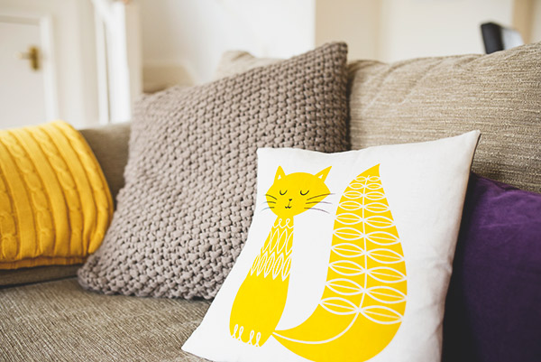 Mustard Cat Cushion
